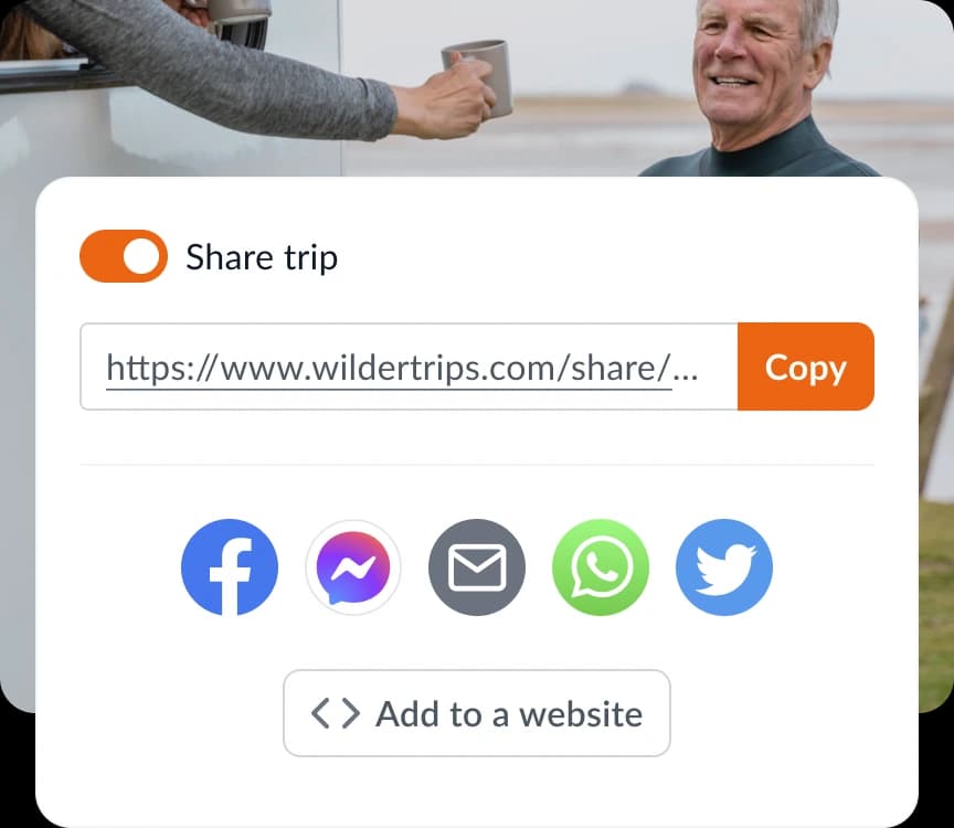 WilderTrips Road Trip Planner: Step 4 Share